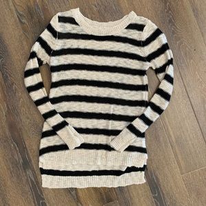 Cream and black stripped sweater - small/x-small